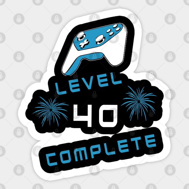 Level 40 Birthday Gamer Player Videogame Gift Sticker by Schimmi